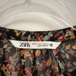 Zara Multicolor Floral Sheer Top